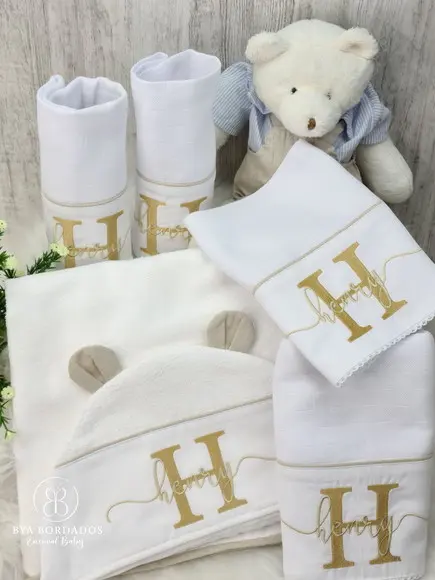 Kit Enxoval Bebê Personalizado Nome Sobreposto