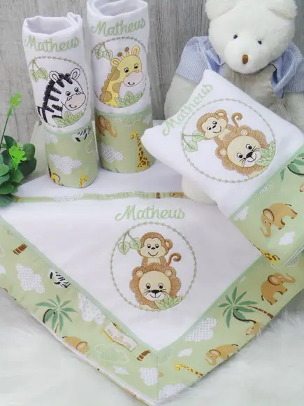 Kit Enxoval Bebê Personalizado Safari