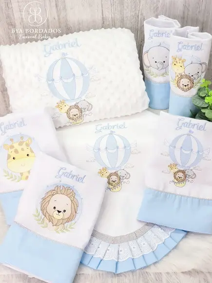 Kit Enxoval Bebê Personalizado Safari Balão
