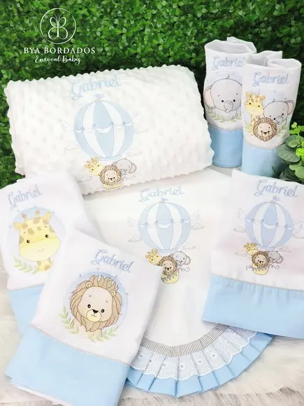 Kit Enxoval Bebê Personalizado Safari Balão