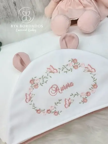 Kit Enxoval Bordado Jardim das Borboletas