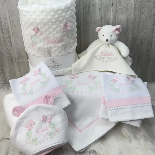 Kit Enxoval Maternidade Personalizado Menina Bordado
