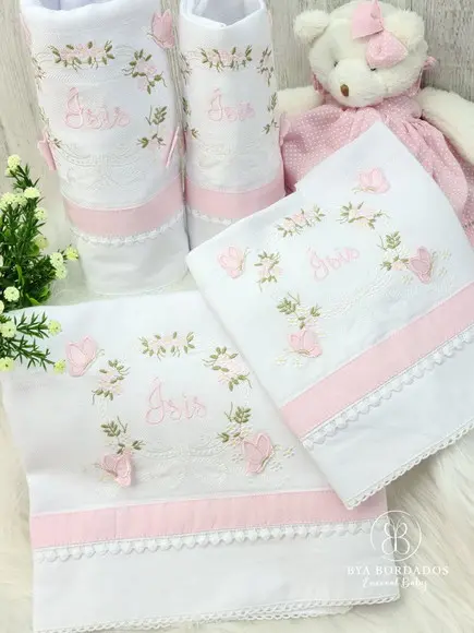 Kit Enxoval Maternidade Personalizado Menina Bordado