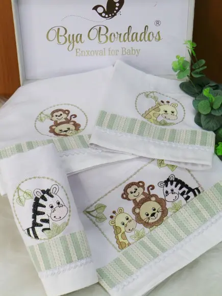 Kit Fralda Bebê Personalizada Safari
