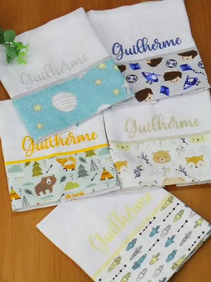 Kit Fralda Boca Bebê Personalizada Bichinhos da Floresta