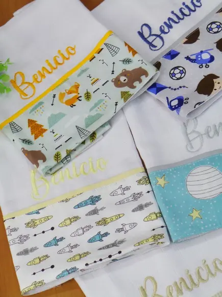 Kit Fralda Boca Bebê Personalizada Bichinhos da Floresta