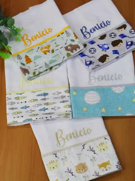 Kit Fralda Boca Bebê Personalizada Bichinhos da Floresta