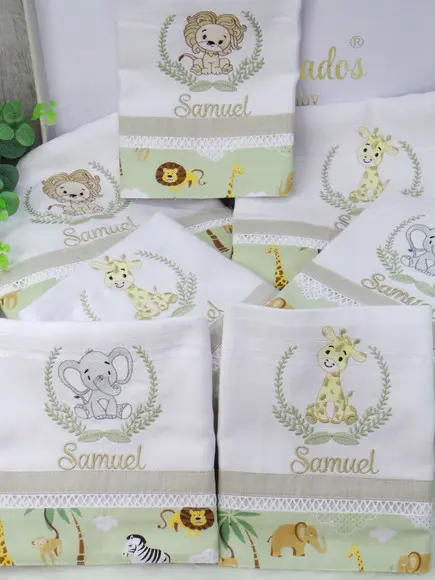 Kit Fraldas Bebê Bordada Personalizada