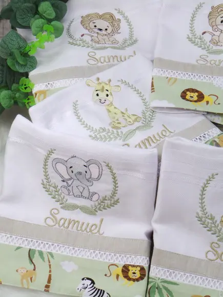 Kit Fraldas Bebê Bordada Personalizada