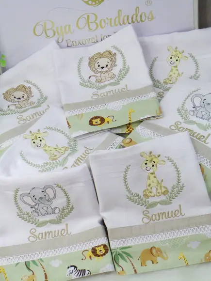 Kit Fraldas Bebê Bordada Personalizada