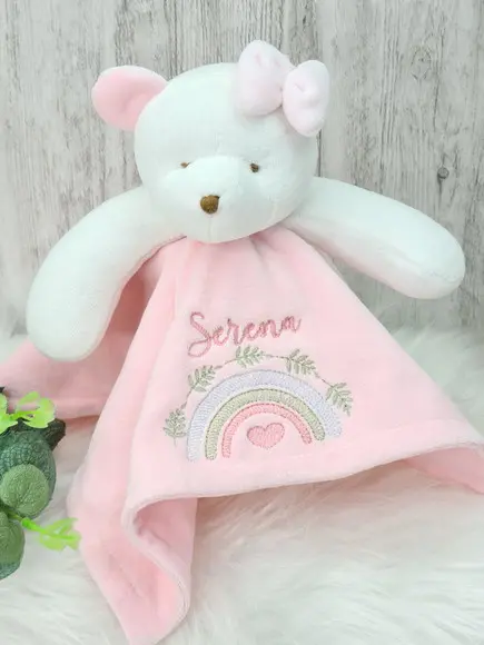 Kit Fraldas Bebê Bordado Arco Iris