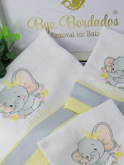 Kit Fraldas Bebê Personalizada Elefantinha