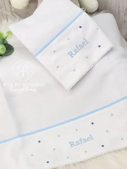 Kit Fraldas Bordada Poá Colorido