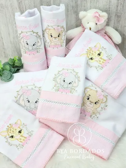 Kit Fraldas Bebê Safari Menina