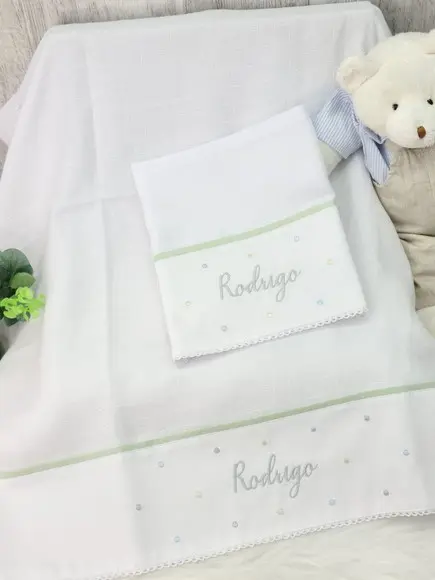 Kit Fraldas Bordada Poá Colorido