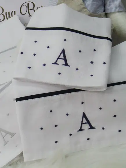 Kit Fraldas Bordado Poá Personalizada