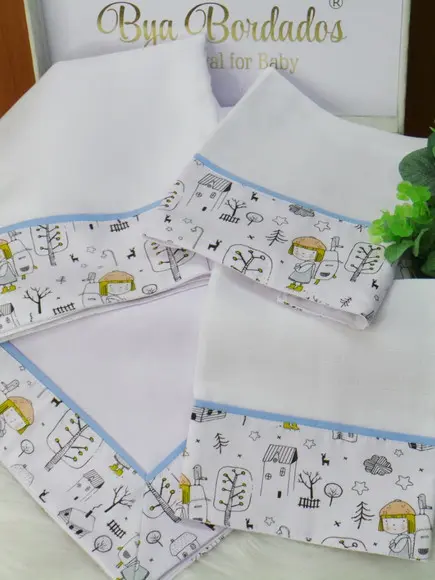 Kit Fraldas e Cueiro Bebê Incluso Nome do Bebê