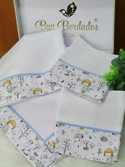 Kit Fraldas e Cueiro Bebê Incluso Nome do Bebê