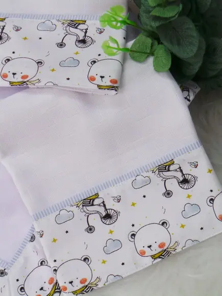 Kit Fraldas e Cueiro Bebê Ursinho Incluso Nome do Bebê