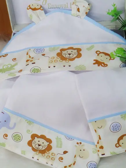 Kit Fraldas e Cueiro Safari Incluso Nome do Bebê