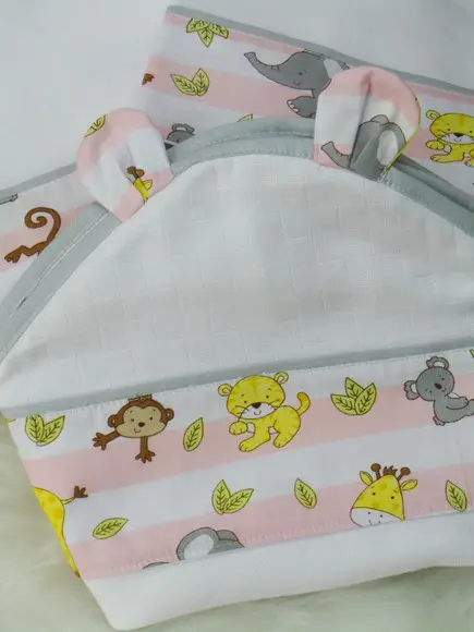 Kit Fraldas e Cueiro Safari Incluso Nome do Bebê