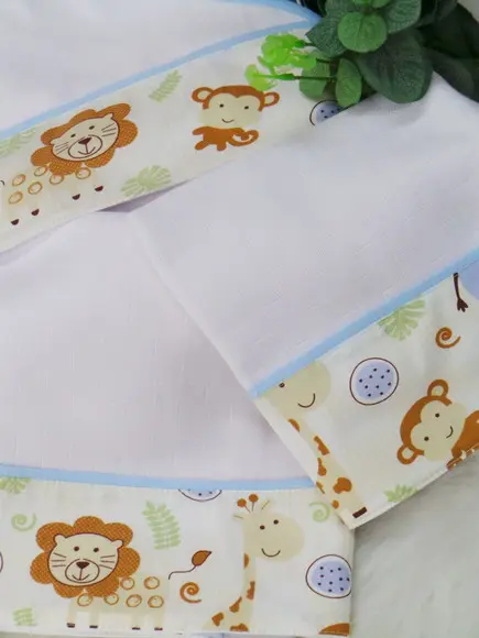 Kit Fraldas e Cueiro Safari Incluso Nome do Bebê