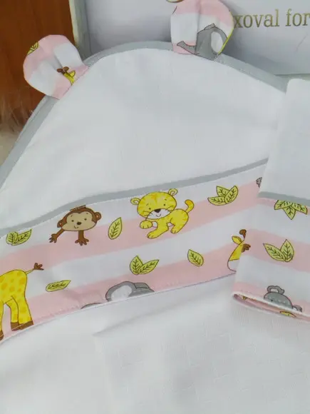 Kit Fraldas e Cueiro Safari Incluso Nome do Bebê
