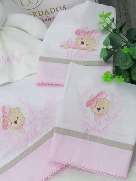 Kit Fraldas e Naninha Ursinha Personalizada