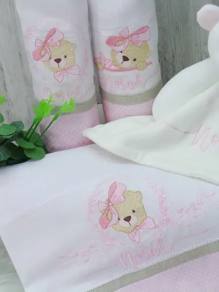 Kit Fraldas e Naninha Ursinha Personalizada