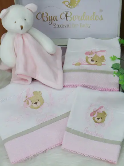 Kit Fraldas e Naninha Ursinha Personalizada