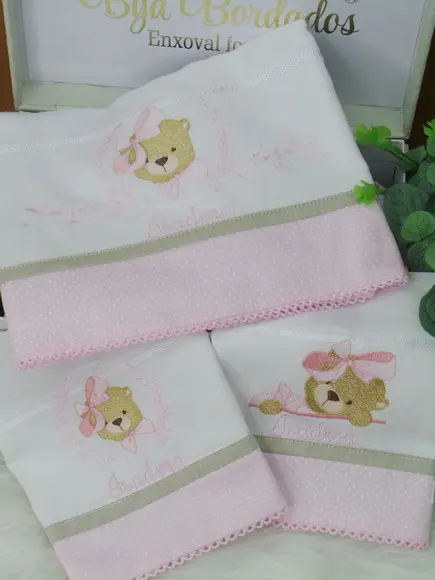 Kit Fraldas e Naninha Ursinha Personalizada