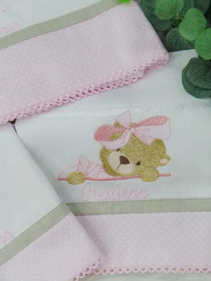 Kit Fraldas e Naninha Ursinha Personalizada