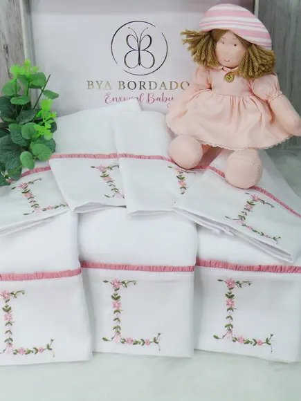 Kit Fraldas Monograma Floral