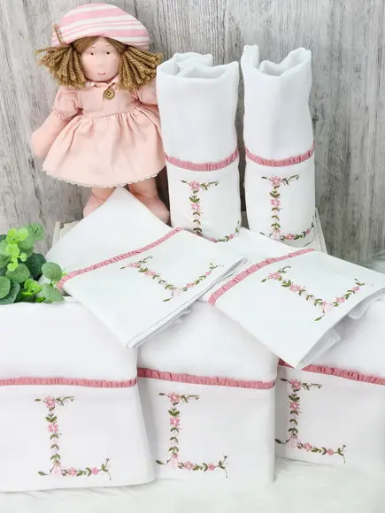 Kit Fraldas Monograma Floral