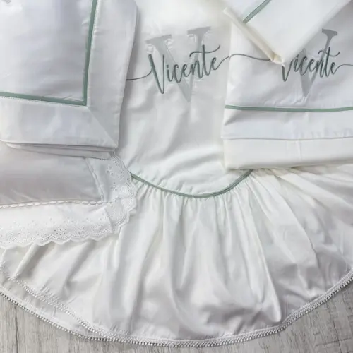 Kit Leito Maternidade Mamãe e Bebê Percal 400 Fios
