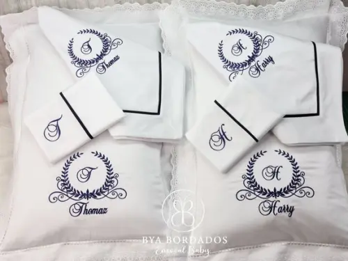 Kit Leito Maternidade Percal 400 Fios para Gêmeos
