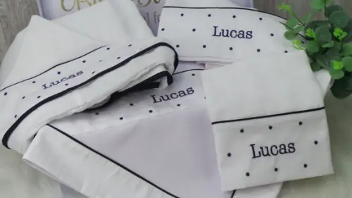 Kit Toalha Fralda Capuz e Fraldas Poá