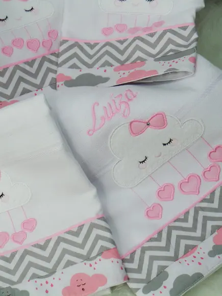 Kit Toalha Fralda e Fraldas Chuva de Amor