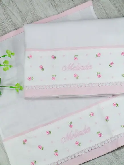 Kit Toalha Fralda e Fraldas Florzinha e Poá