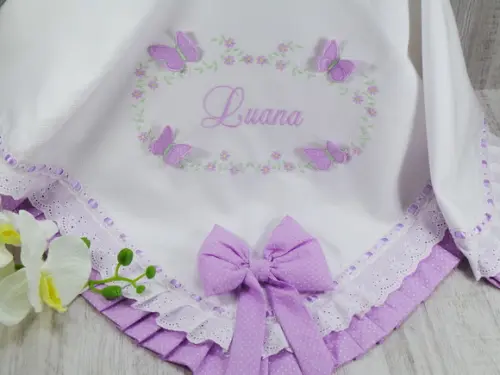 Manta Bebê Em Piquet Personalizada