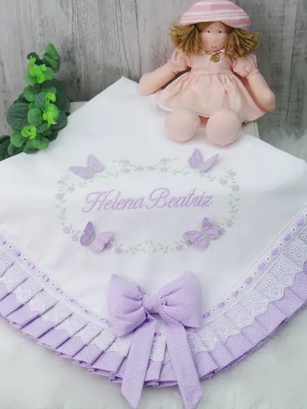 Manta Bebê Em Piquet Personalizada