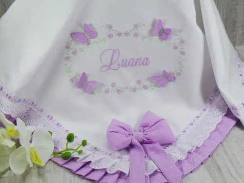 Manta Bebê Em Piquet Personalizada