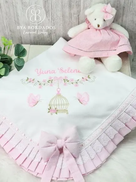 Manta Bebê Personalizada Jardim Encantado