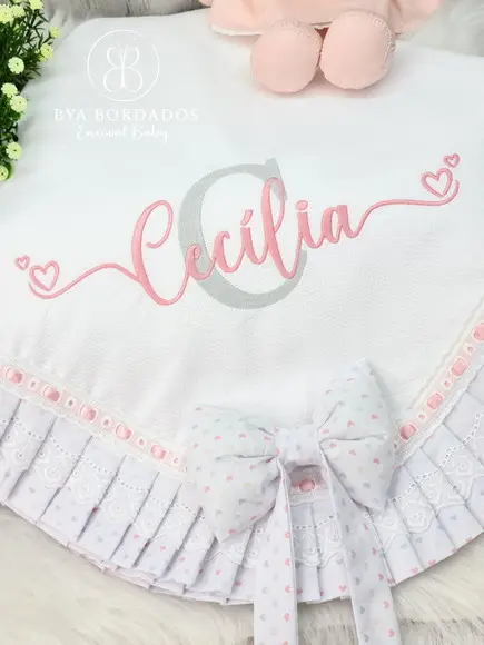 Manta Bebê Personalizada Nome Sobreposto