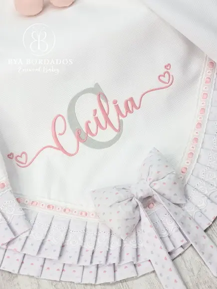 Manta Bebê Personalizada Nome Sobreposto