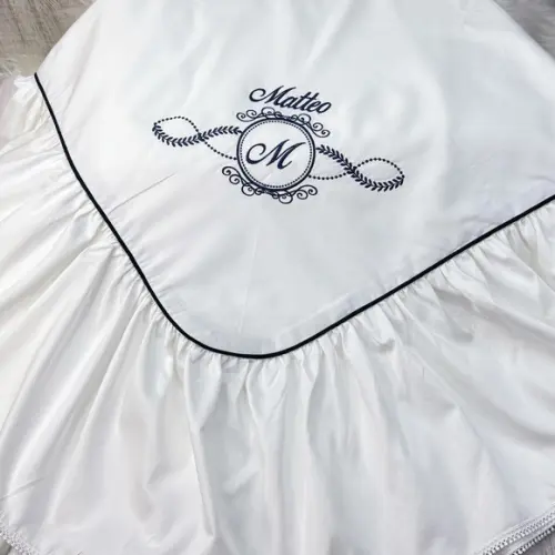 Manta Luxo Cobre Leito Maternidade Beb Brasão Personalizado