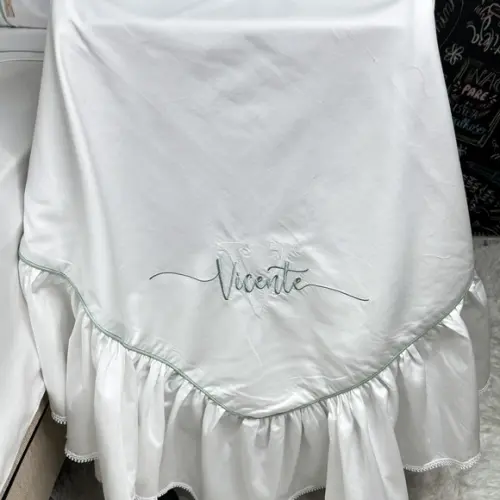 Manta Luxo Cobre Leito Maternidade Bebê Nome Sobreposto