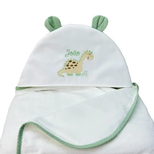 Toalha Capuz Personalizada Bordado Dinossauros