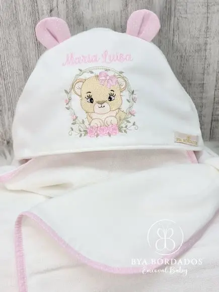 Toalha Capuz Personalizada Safari Menina