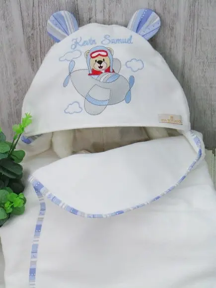 Toalha Capuz Personalizada Urso Aviador